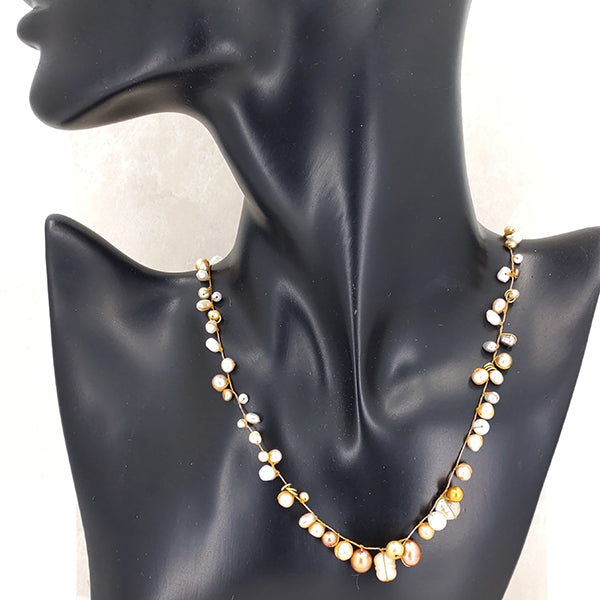 Pearl Chain Necklace for Men,White Pearl Half Pearl Algeria | Ubuy